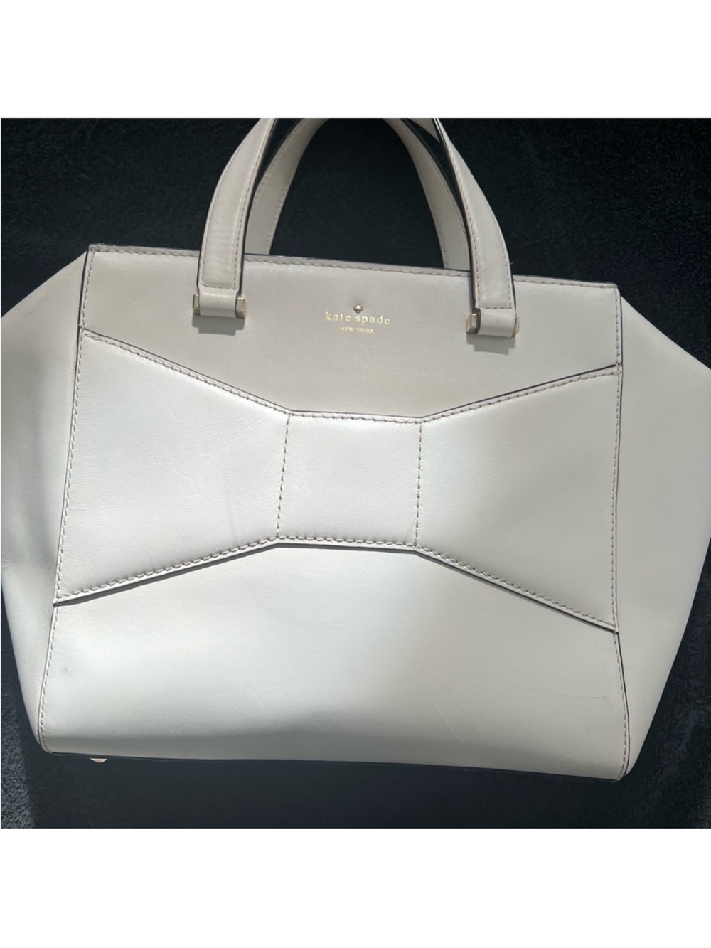 Kate spade 2 Park Ave Beau Bow Satchel Cream white